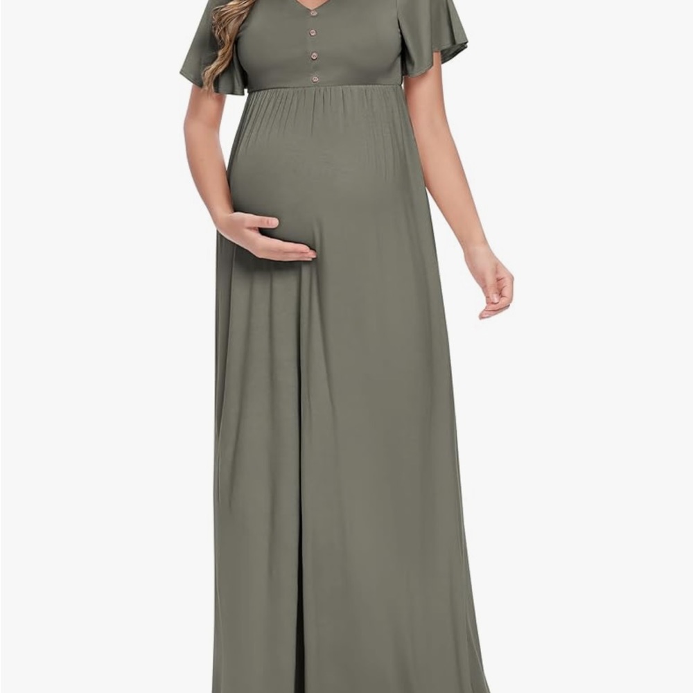 Super soft and comfortable Sage green maternity dress - medium!